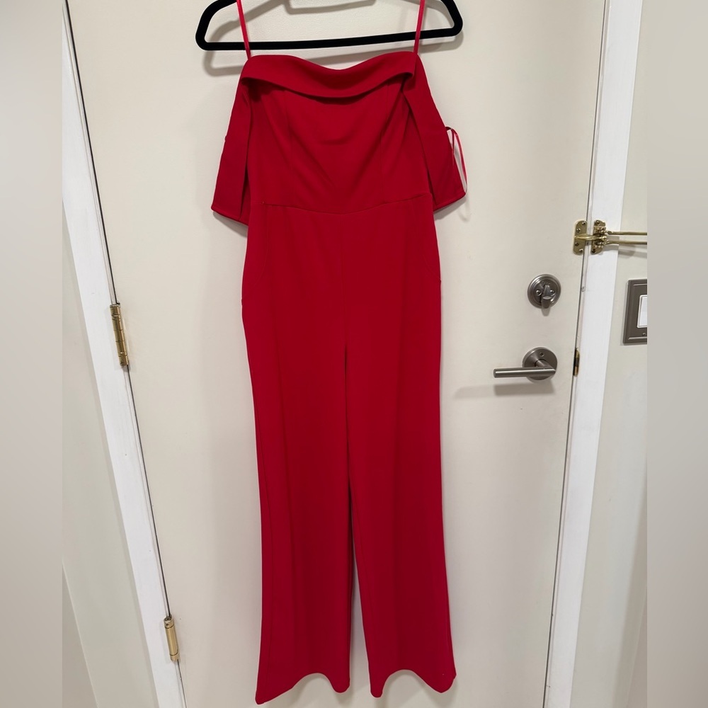 Elegant Red Women's Strapless Jumpsuit w/Built In Bra - Picture 7 of 11